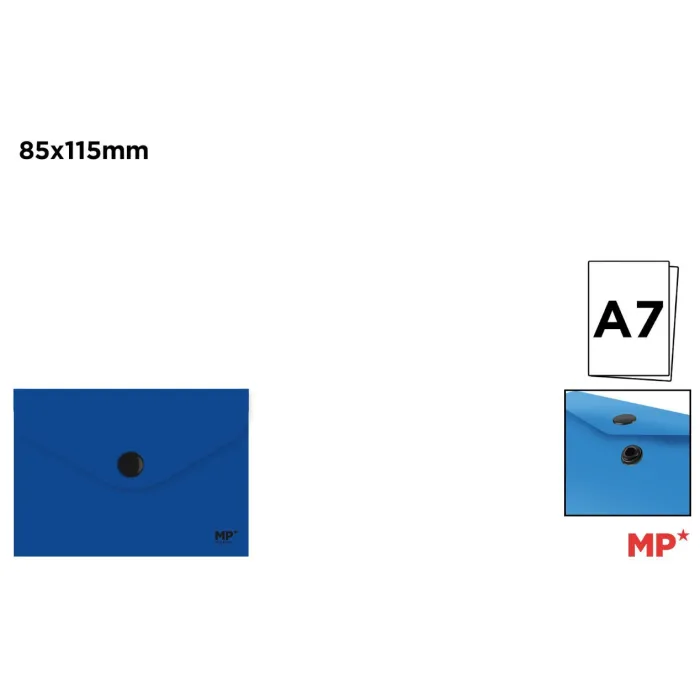 Carpeta Sobre con Cierre de Botón A7 85 × 115 mm, Azul marino