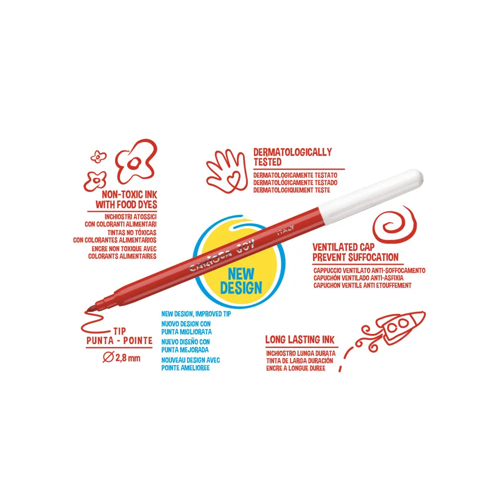 Rotuladores CARIOCA JOY Punta Fina 2.6mm Pack de 24