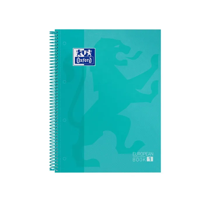 Pack de 5 Cuaderno Oxford Europeanbook 1 Tapa Extradura A4+, Verde claro