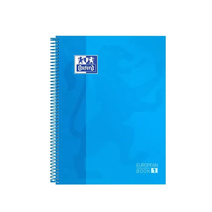 Pack de 5 Cuaderno Oxford Europeanbook 1 Tapa Extradura A4+, Azul claro