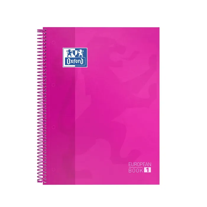 Pack de 5 Cuaderno Oxford Europeanbook 1 Tapa Extradura A4+, Rosa