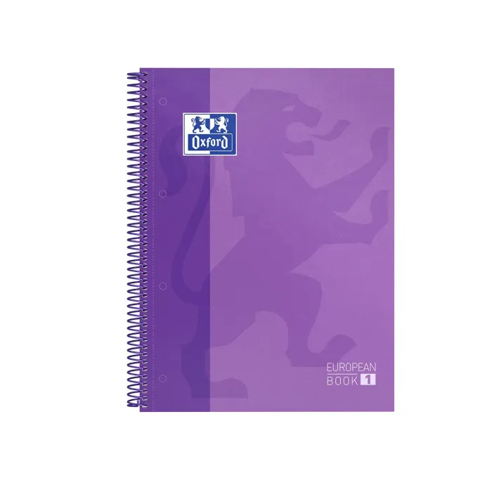 Pack de 5 Cuaderno Oxford Europeanbook 1 Tapa Extradura A4+, Morado