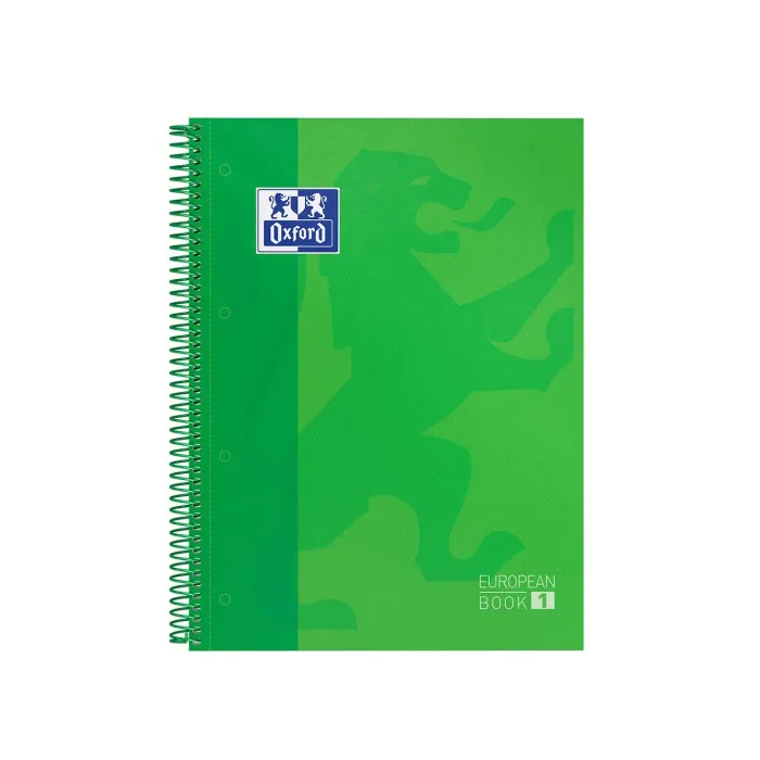 Pack de 5 Cuaderno Oxford Europeanbook 1 Tapa Extradura A4+, Verde