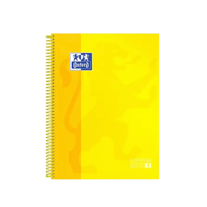 Pack de 5 Cuaderno Oxford Europeanbook 1 Tapa Extradura A4+, Amarillo
