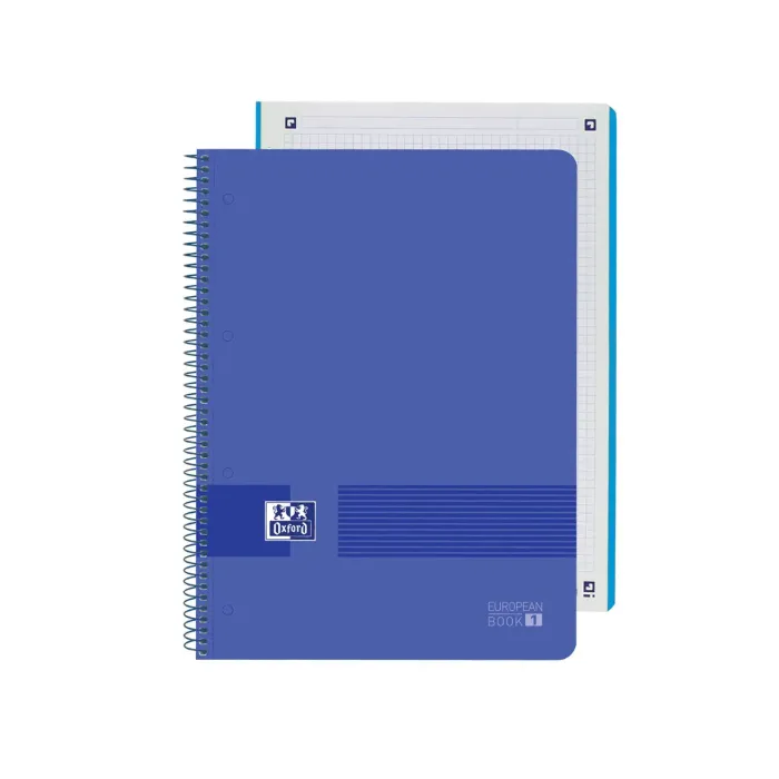 Pack de 5 Cuaderno Oxford Europeanbook Live&Go Tapa Plástico A4+ 80H, Azul