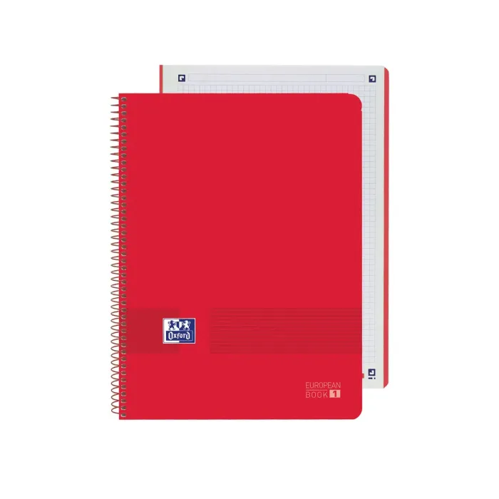 Pack de 5 Cuaderno Oxford Europeanbook Live&Go Tapa Plástico A4+ 80H, Rojo