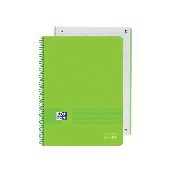Pack de 5 Cuaderno Oxford Europeanbook Live&Go Tapa Plástico A4+ 80H, Verde