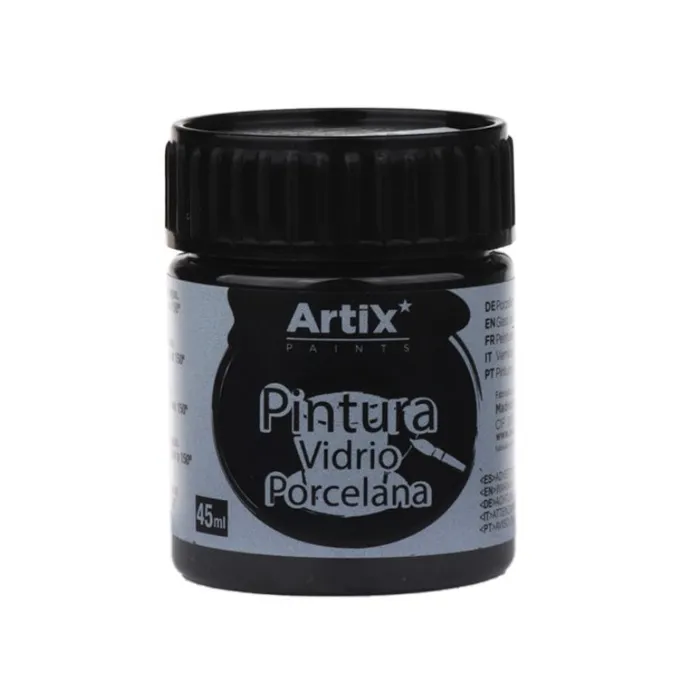 Pintura para vidrio y cerámica Artix, 45 ml, Negro