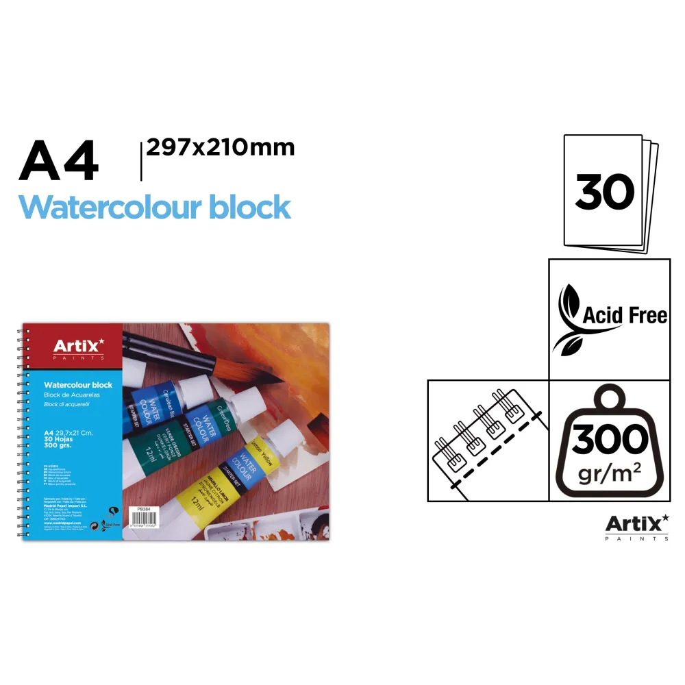 Bloc de Acuarela A4 30 Hojas - MP