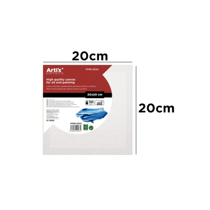 Lienzo de 100% algodón, canto 3,5 cm, 380 g/m², 20 × 20 cm