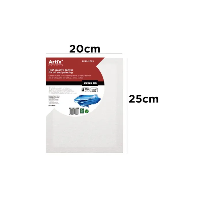 Lienzo de 100% algodón, canto 3,5 cm, 380 g/m², 20 × 25 cm