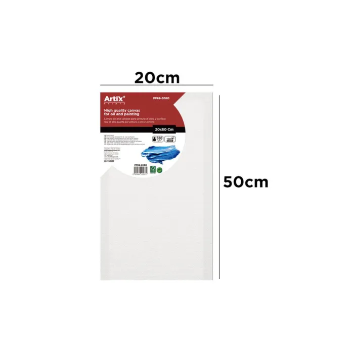 Lienzo de 100% algodón, canto 3,5 cm, 380 g/m², 20 × 50 cm