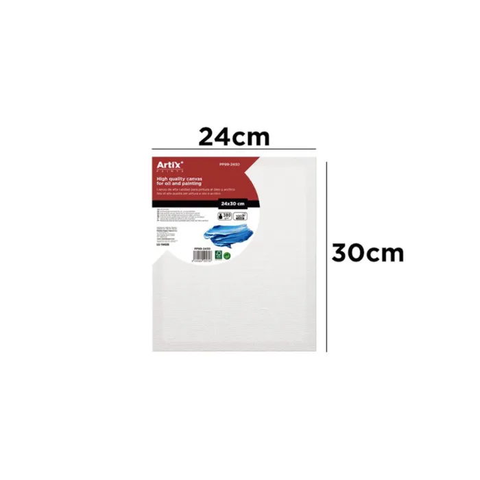 Lienzo de 100% algodón, canto 3,5 cm, 380 g/m², 24 × 30 cm