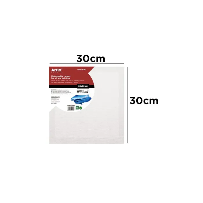 Lienzo de 100% algodón, canto 3,5 cm, 380 g/m², 30 × 30 cm