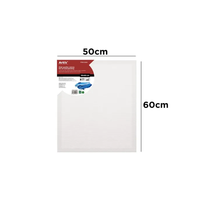 Lienzo de 100% algodón, canto 3,5 cm, 380 g/m², 50 × 60 cm