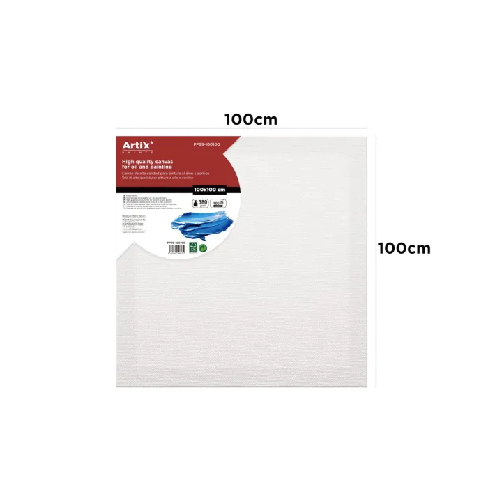 Lienzo de 100% algodón, canto 3,5 cm, 380 g/m², 100 × 100 cm