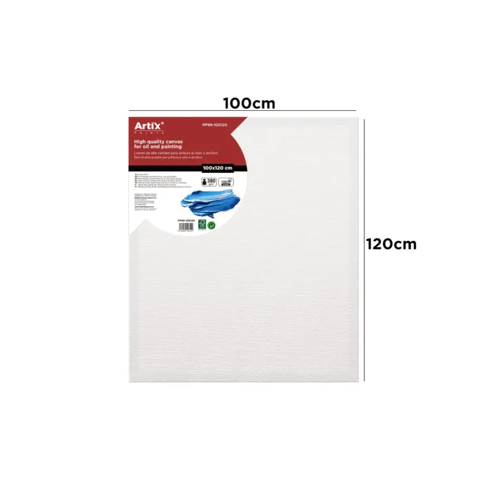Lienzo de 100% algodón, canto 3,5 cm, 380 g/m², 100 × 120 cm