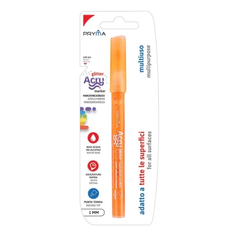 ROTULADOR REDONDO ACRILICO FLUORESCENTE 1MM NARANJA - Pryma