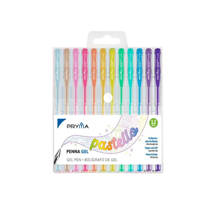 BOLIGRAFO DE GEL DE COLOR PASTEL 0.8MM 12PZ Pryma