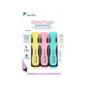 SUBRAYADOR SHINE CABEZA PLANA 2MM 5MM 3PZ COLOR PASTEL TIPO 1 Pryma