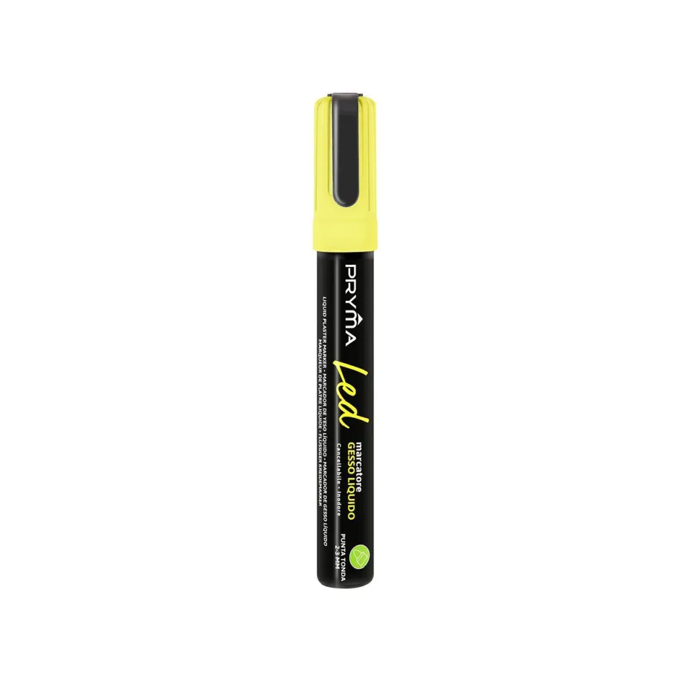 Rotulador Tiza Líquida 2-3mm Amarillo Fluorescente Vibrancia y Precisión Pryma