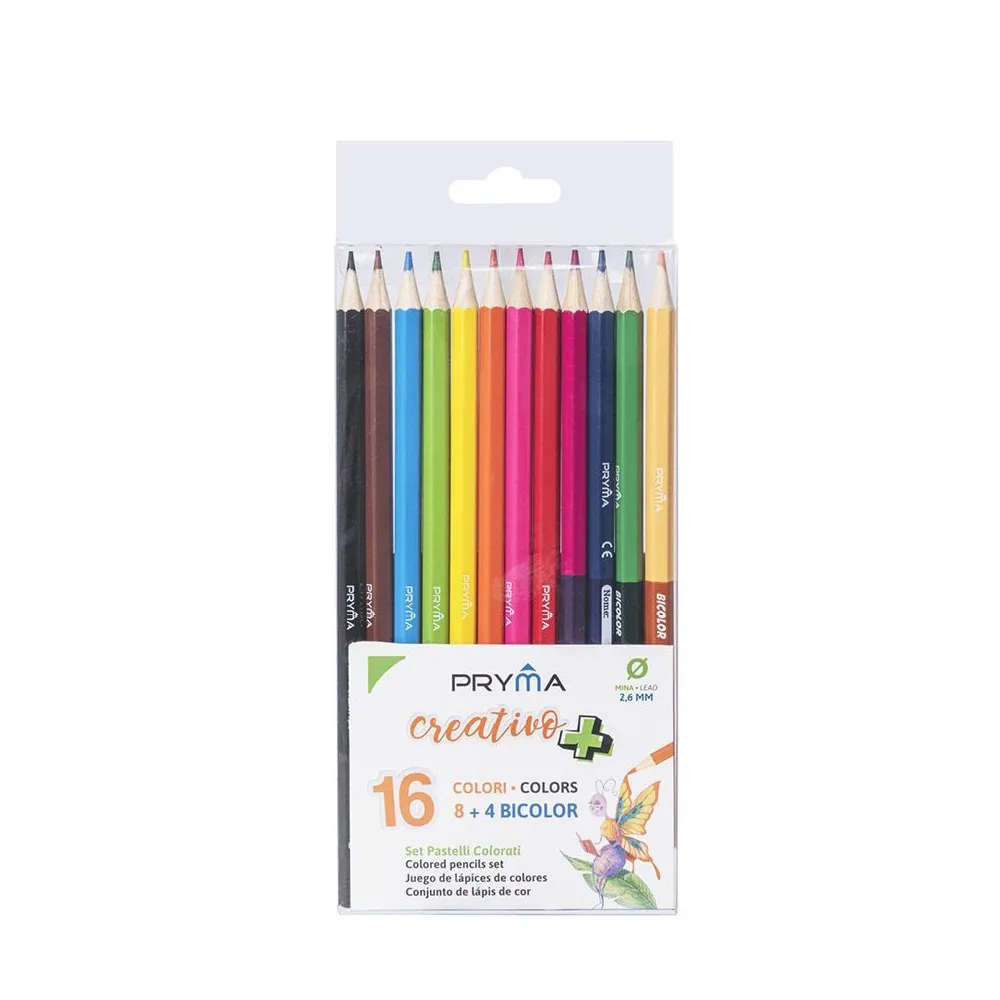 Lápices de Colores Bicolor Creativi 12pz Diversidad Pryma