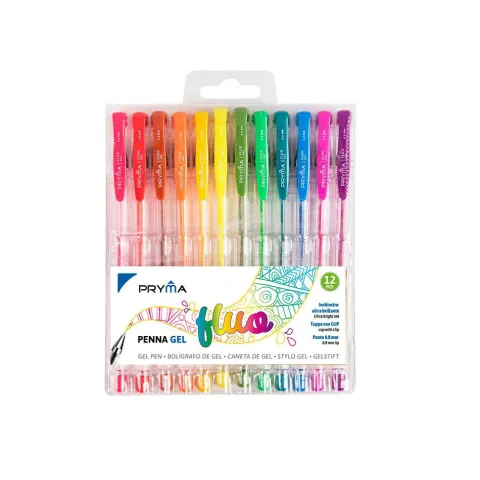 BOLIGRAFO DE GEL DE COLOR FLUORESCENTE 0.8MM 12PZ - Pryma