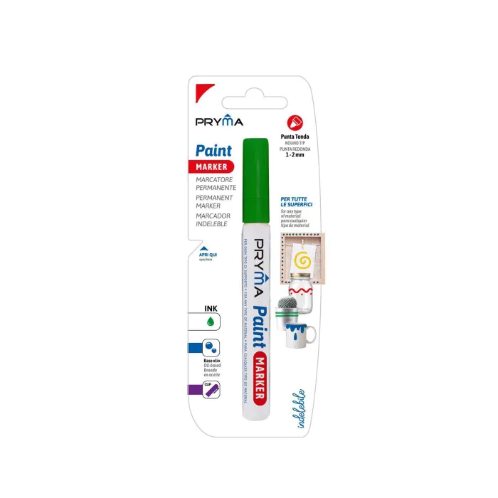 Rotulador de pintura verde permanente de punta redonda de 1mm-2mm