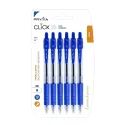 Bolígrafo de Clic 1mm 6Pz Azul Pryma