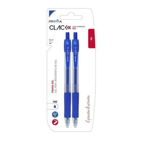 Bolígrafo de Clic 0.7mm 2pz Azul - Pryma