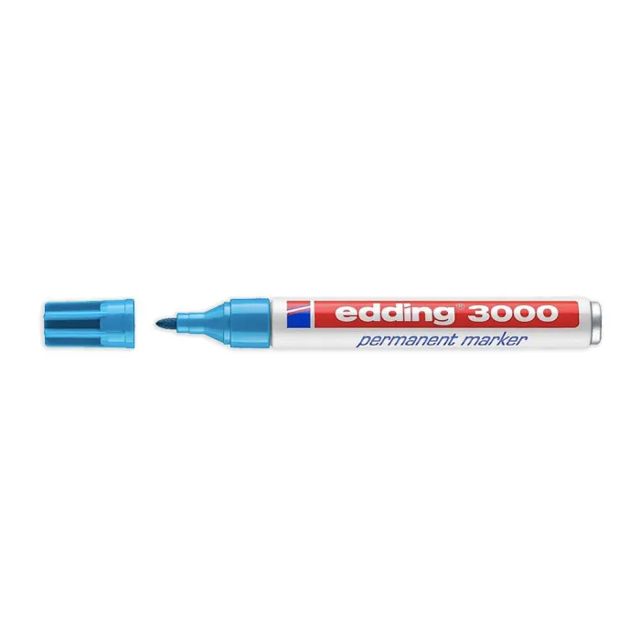 Marcador Permanente 3000 - Edding, 10 azul claro