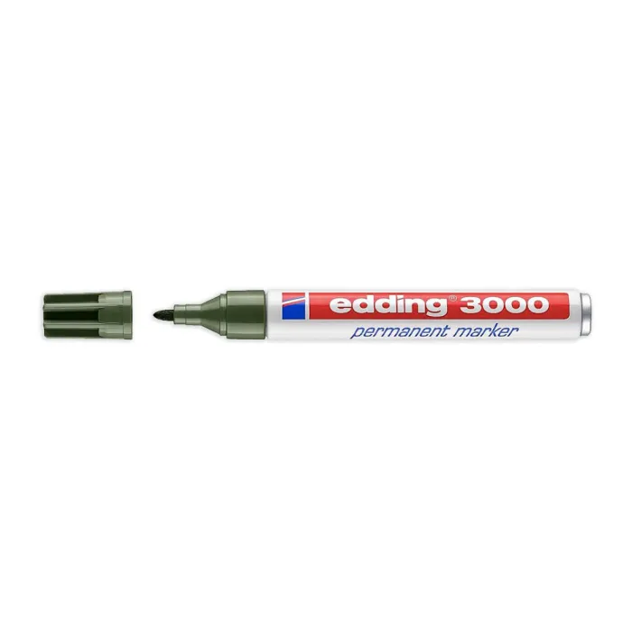 Marcador Permanente 3000 - Edding, 15 verde oliva