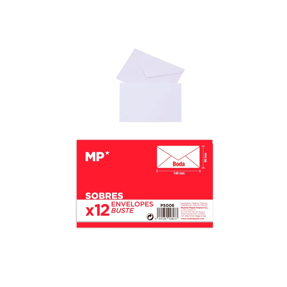 Sobres para bodas 140x90mm 12pcs MP
