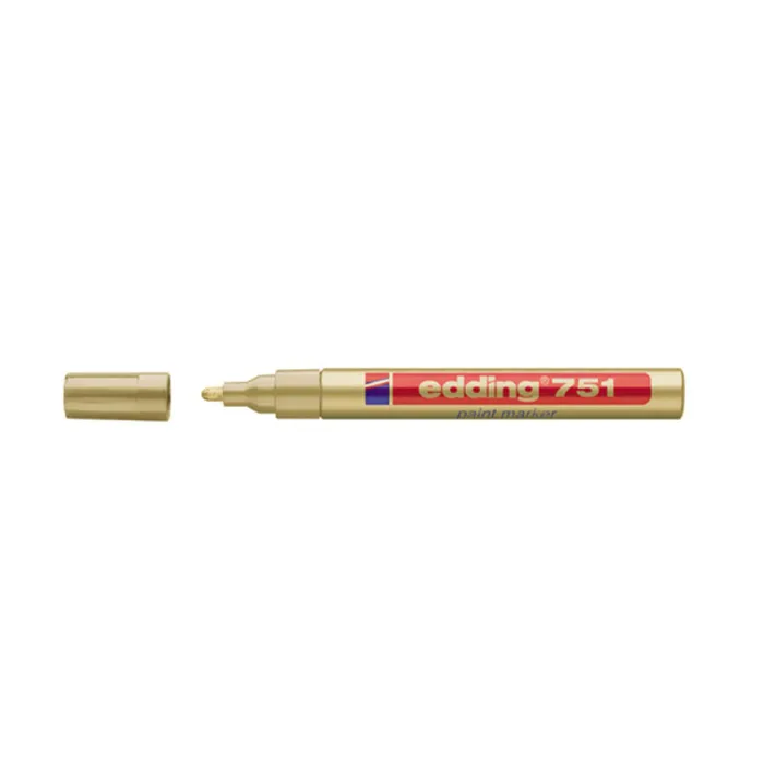 Marcador de Tinta Opaca Brillante 751 - Edding, Oro