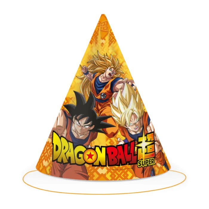 6 gorro cono papel Dragon Ball 16x12cm