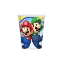 8 VASO CARTON SUPER MARIO 250ML 10CM