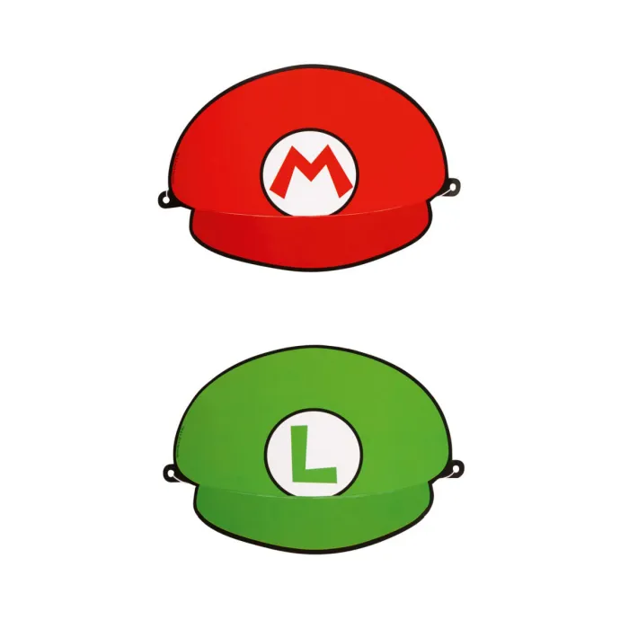 8 GORROS PAPEL SUPER MARIO 12.4X18.1CM