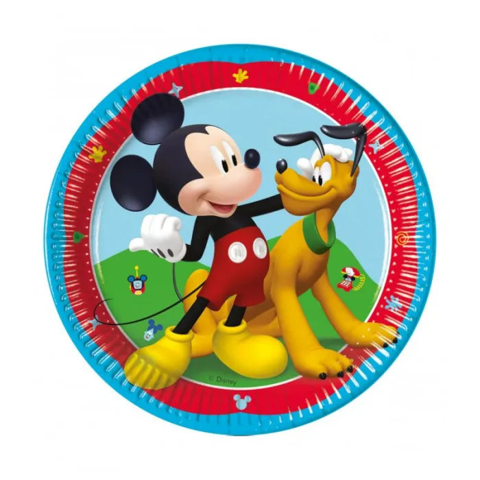 6 PLATOS CARTON 20 CM MICKEY