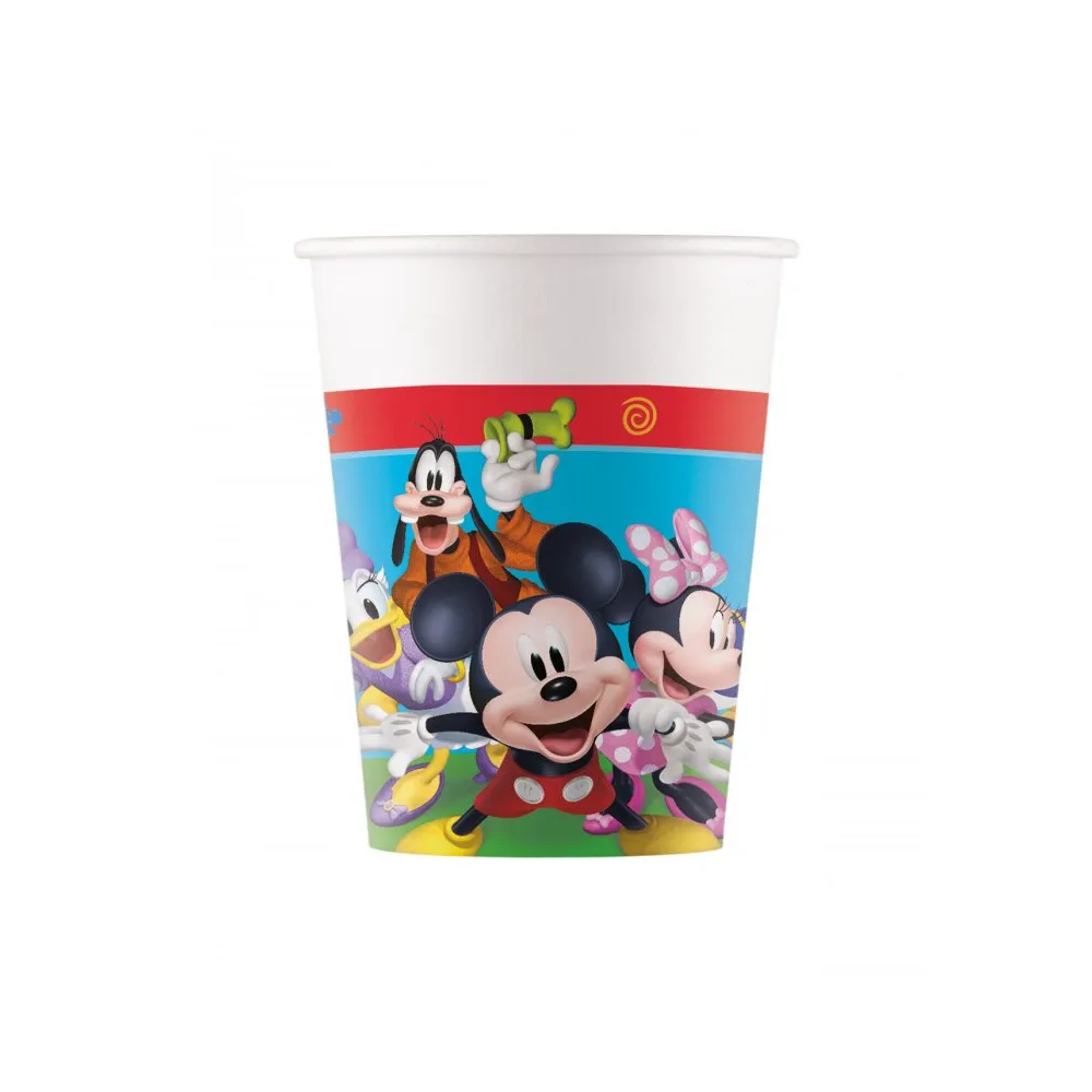 8 VASOS DE PAPEL MICKEY 200ML 9CM