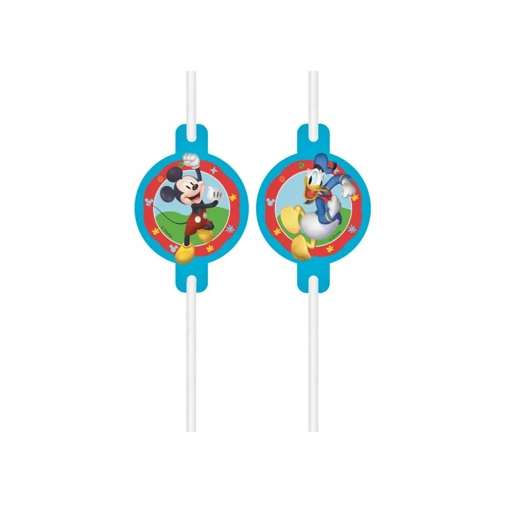 4 PAJITAS DE PAPEL 22CM MICKEYROCK THE HOUSE