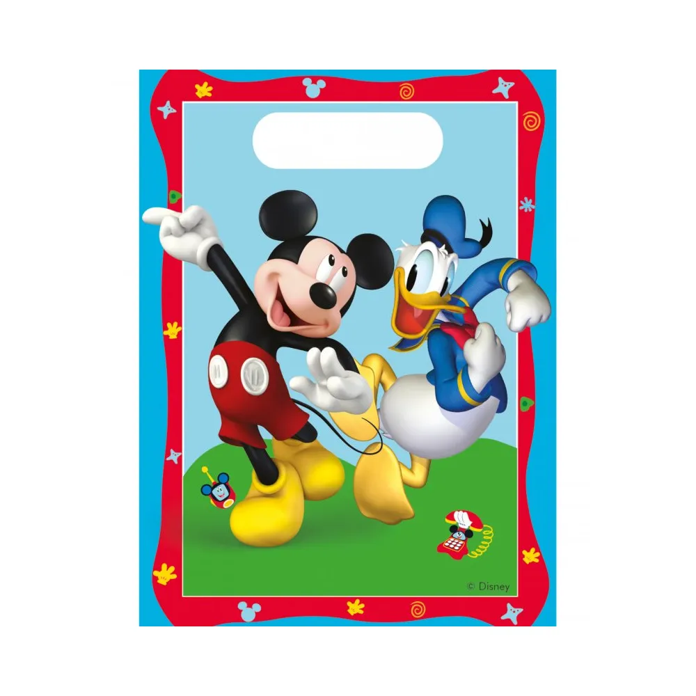 6 BOLSAS REGALO MICKEY ROCK THE HOUSE  16X23CM