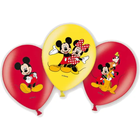 6 GLOBOS LATEX BALLOONS MICKY 30CM