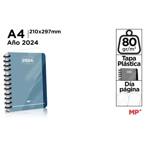 Agenda 2024 Tapa Plástica Día Página A4 - 210x297mm - MP