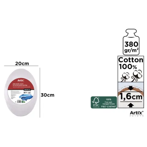 Lienzo Ovalado 1.6cm Grosor 380gr/m2 100% Algodón - MP