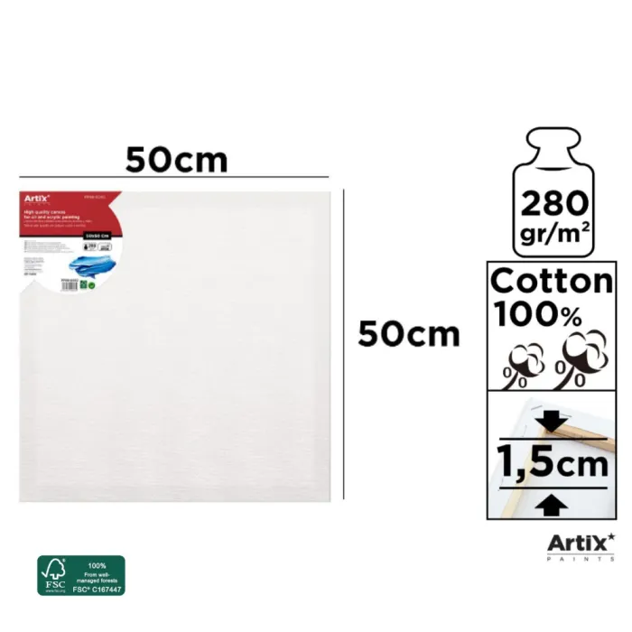 Lienzo con bastidor 1,5 cm, 50 × 50 cm