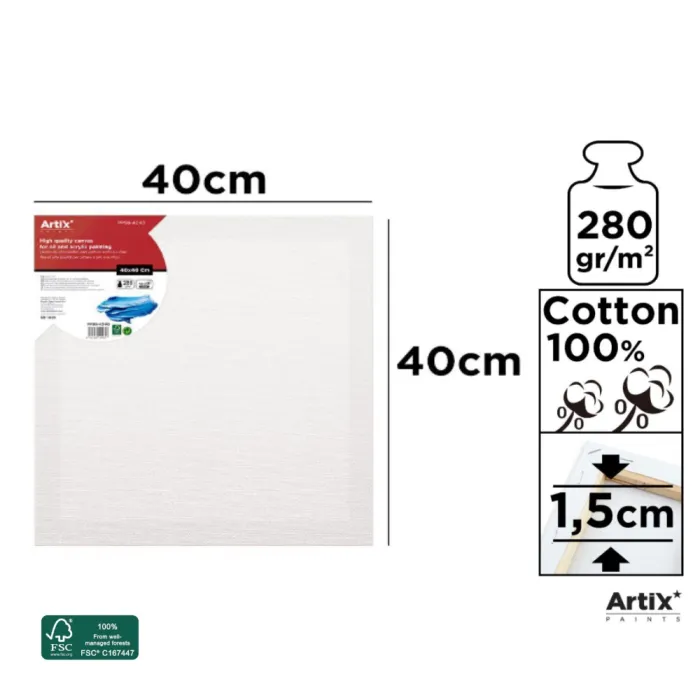 Lienzo con bastidor 1,5 cm, 40 × 40 cm
