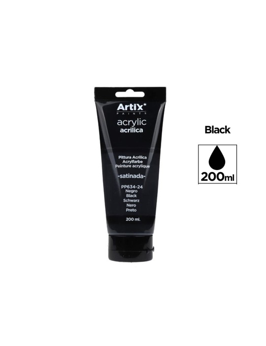 Pintura acrílica, 200 ml, Negro