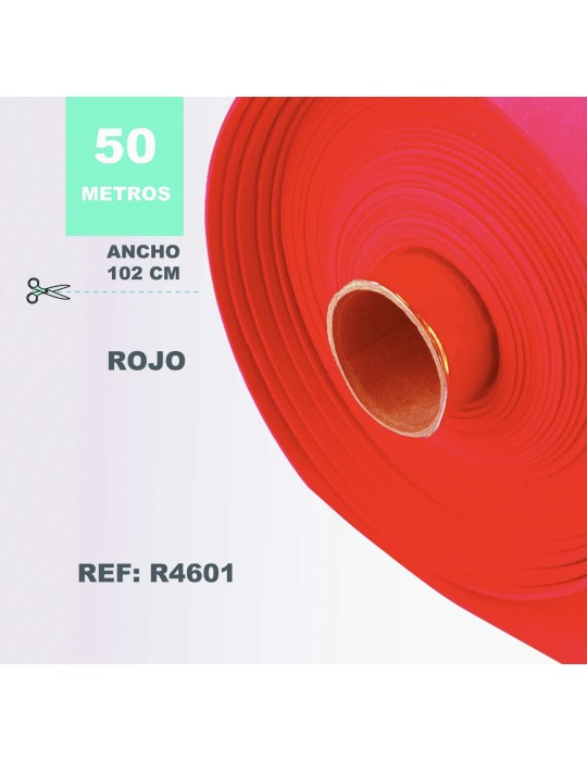 Rollo de Goma EVA, 50 m × 1,02 cm, Rojo