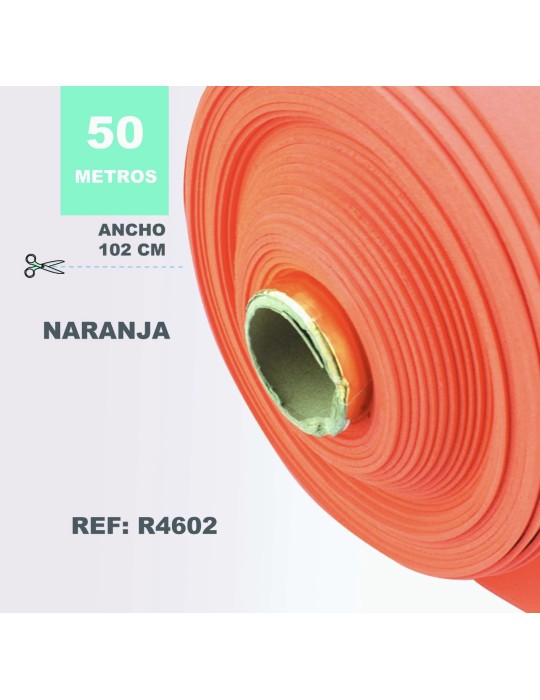 Rollo de Goma EVA, 50 m × 1,02 cm, Naranja