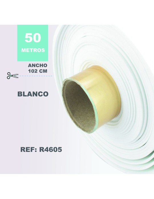 Rollo de Goma EVA, 50 m × 1,02 cm, Blanco